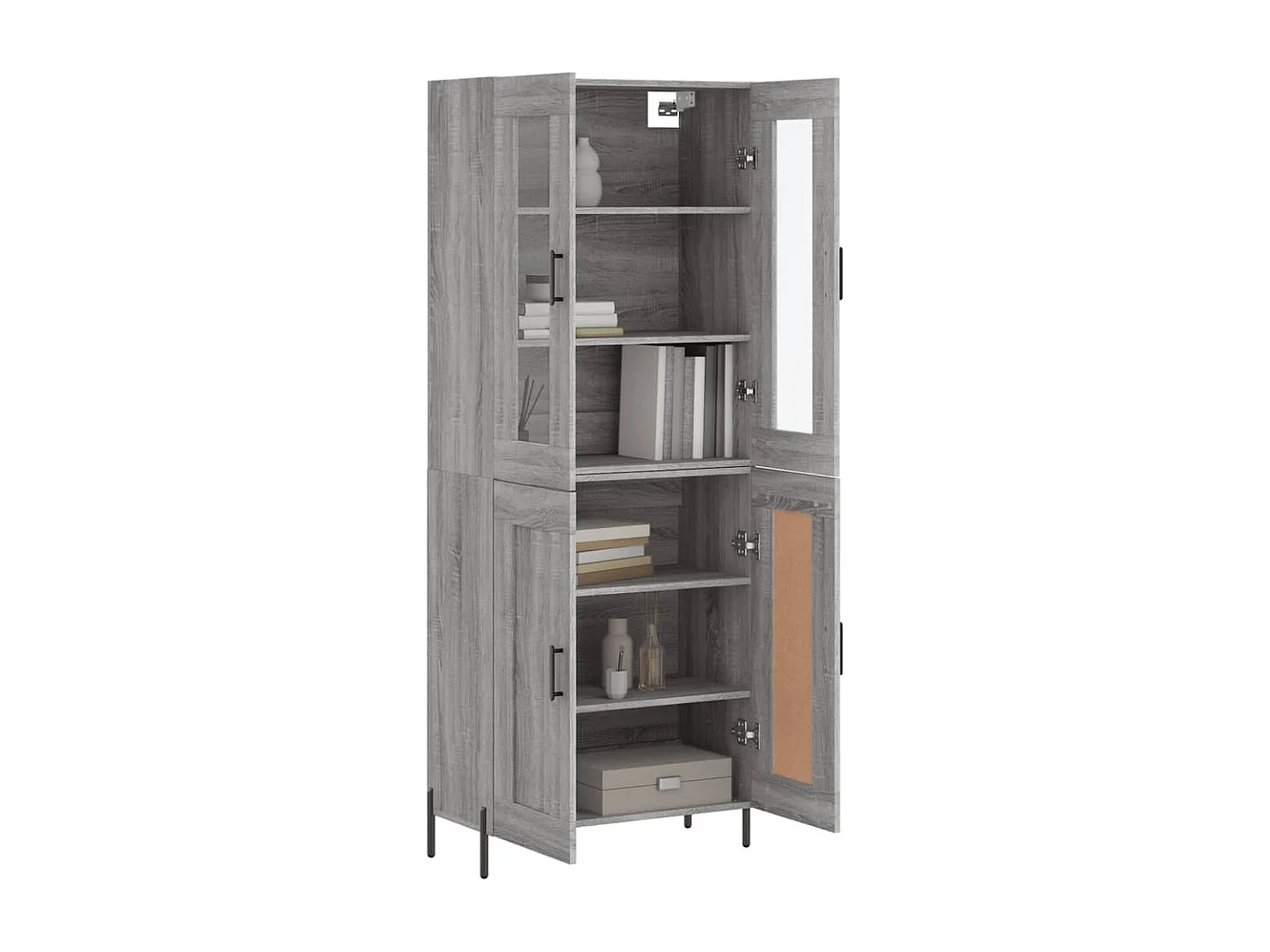 Buffet haut Sonoma gris 69,5x34x180 cm Bois d'ingénierie