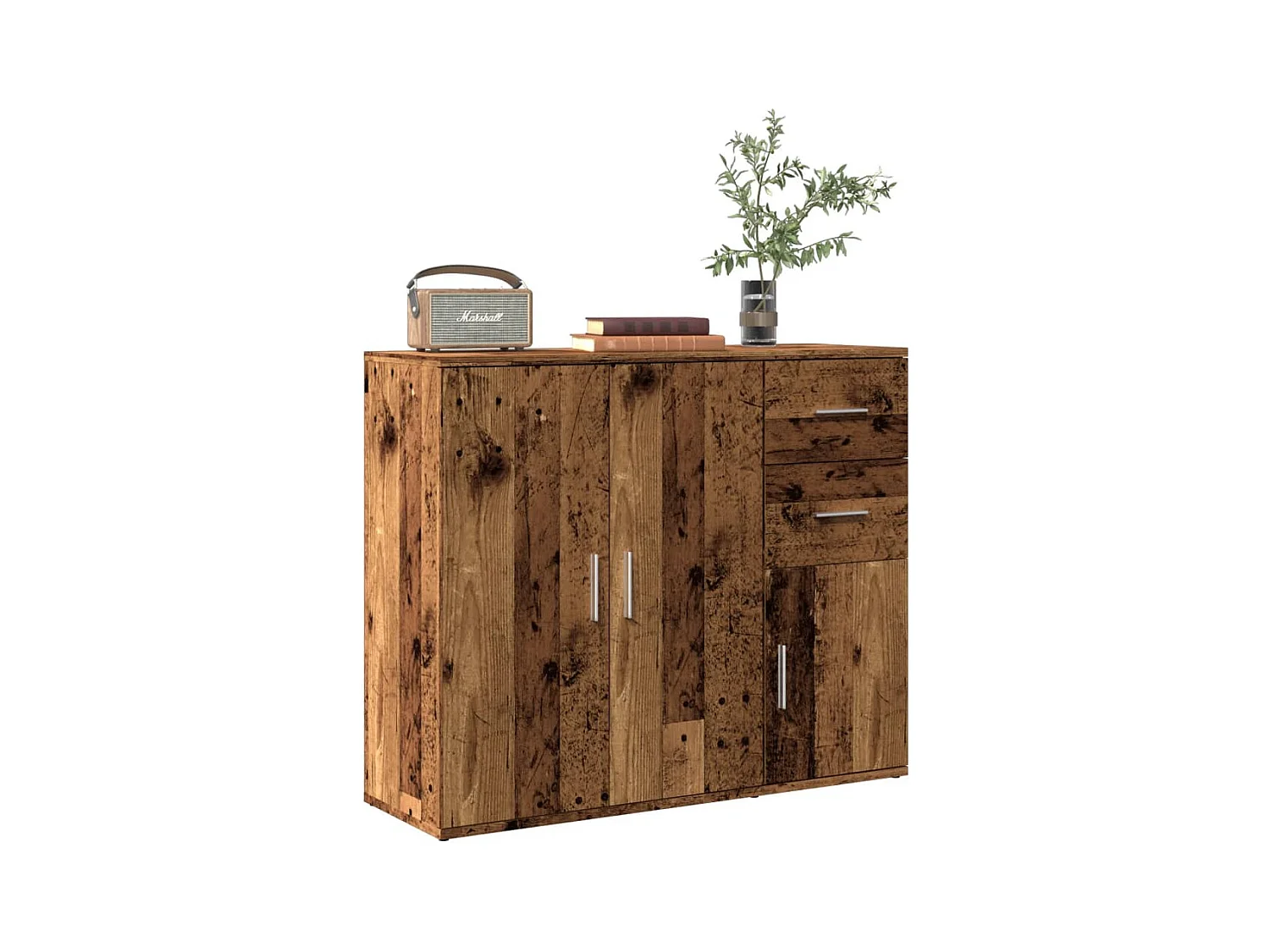 Buffet vieux bois 91x29,5x75 cm bois d'ingénierie