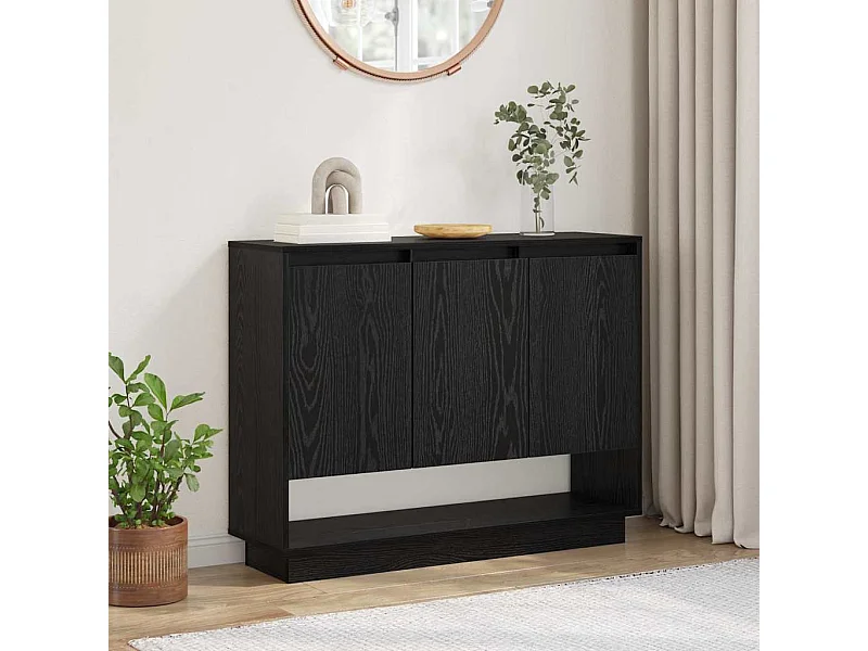 Buffet Chêne noir 97 x 29 x 75 cm Bois d'ingénierie