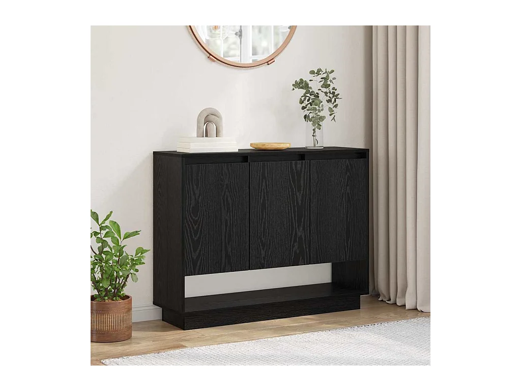 Buffet Chêne noir 97 x 29 x 75 cm Bois d'ingénierie