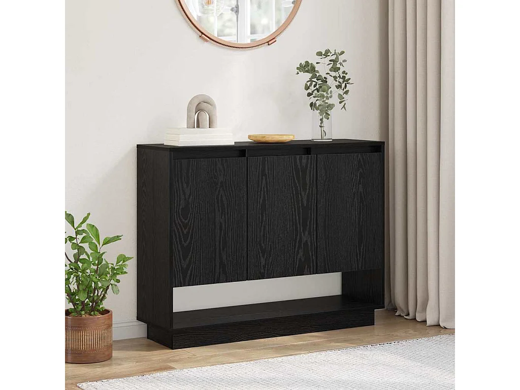 Buffet Chêne noir 97 x 29 x 75 cm Bois d'ingénierie