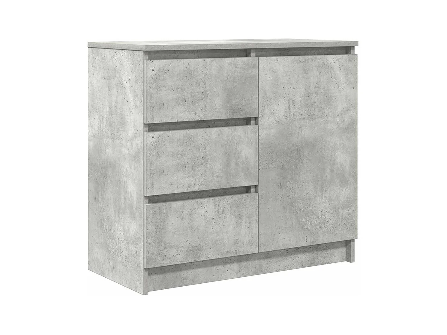 Buffet avec tiroir gris béton 71x35x65 cm bois d'ingénierie
