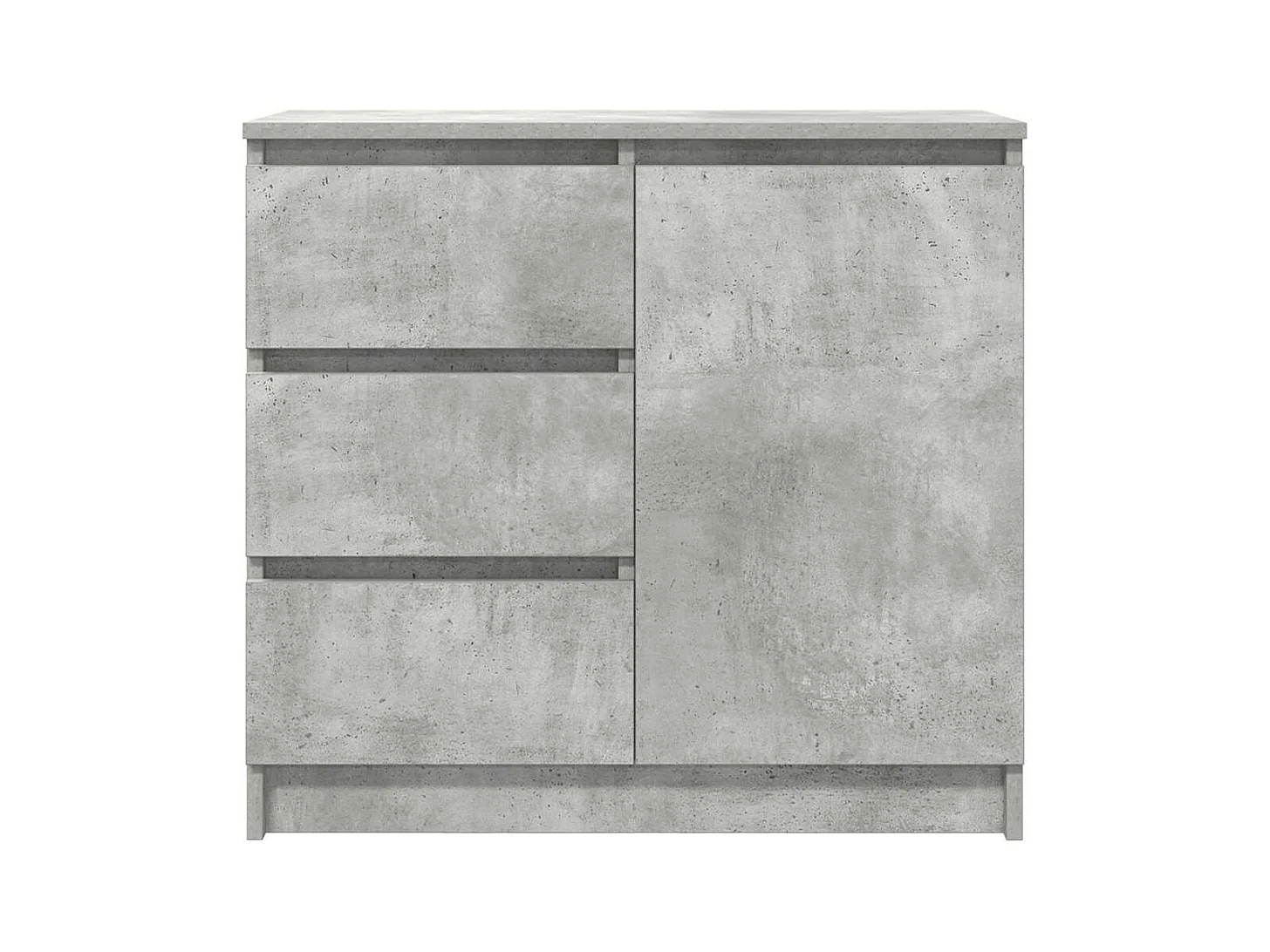 Buffet avec tiroir gris béton 71x35x65 cm bois d'ingénierie
