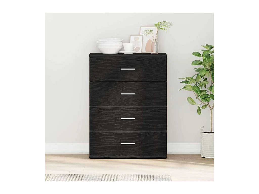 Buffet avec tiroir Chêne noir 60 x 39 x 80 cm Bois d'ingénierie