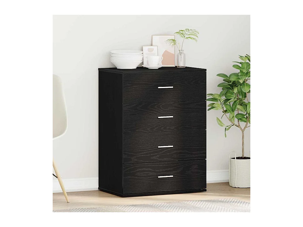 Buffet avec tiroir Chêne noir 60 x 39 x 80 cm Bois d'ingénierie