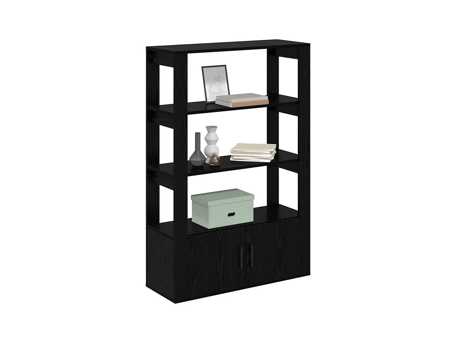 Buffet Chêne noir 30 x 80 x 119.5 cm Bois d'ingénierie