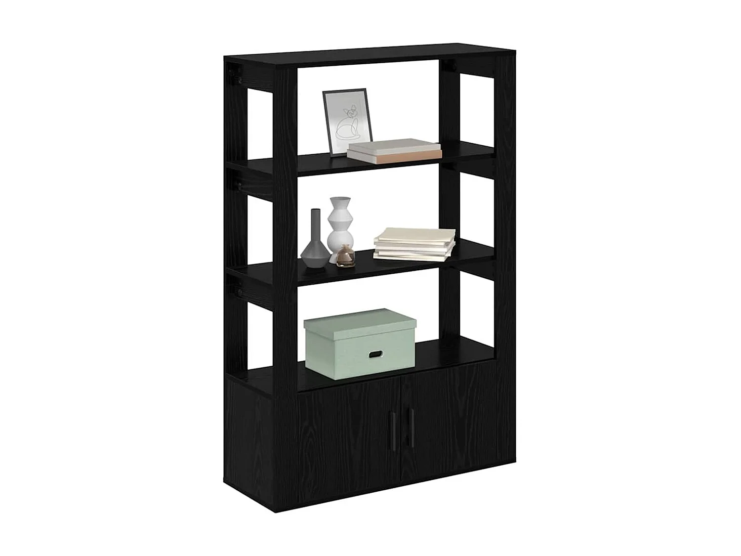 Buffet Chêne noir 30 x 80 x 119.5 cm Bois d'ingénierie