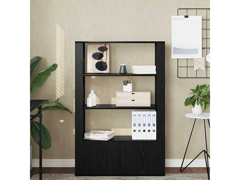 Buffet Chêne noir 30 x 80 x 119.5 cm Bois d'ingénierie