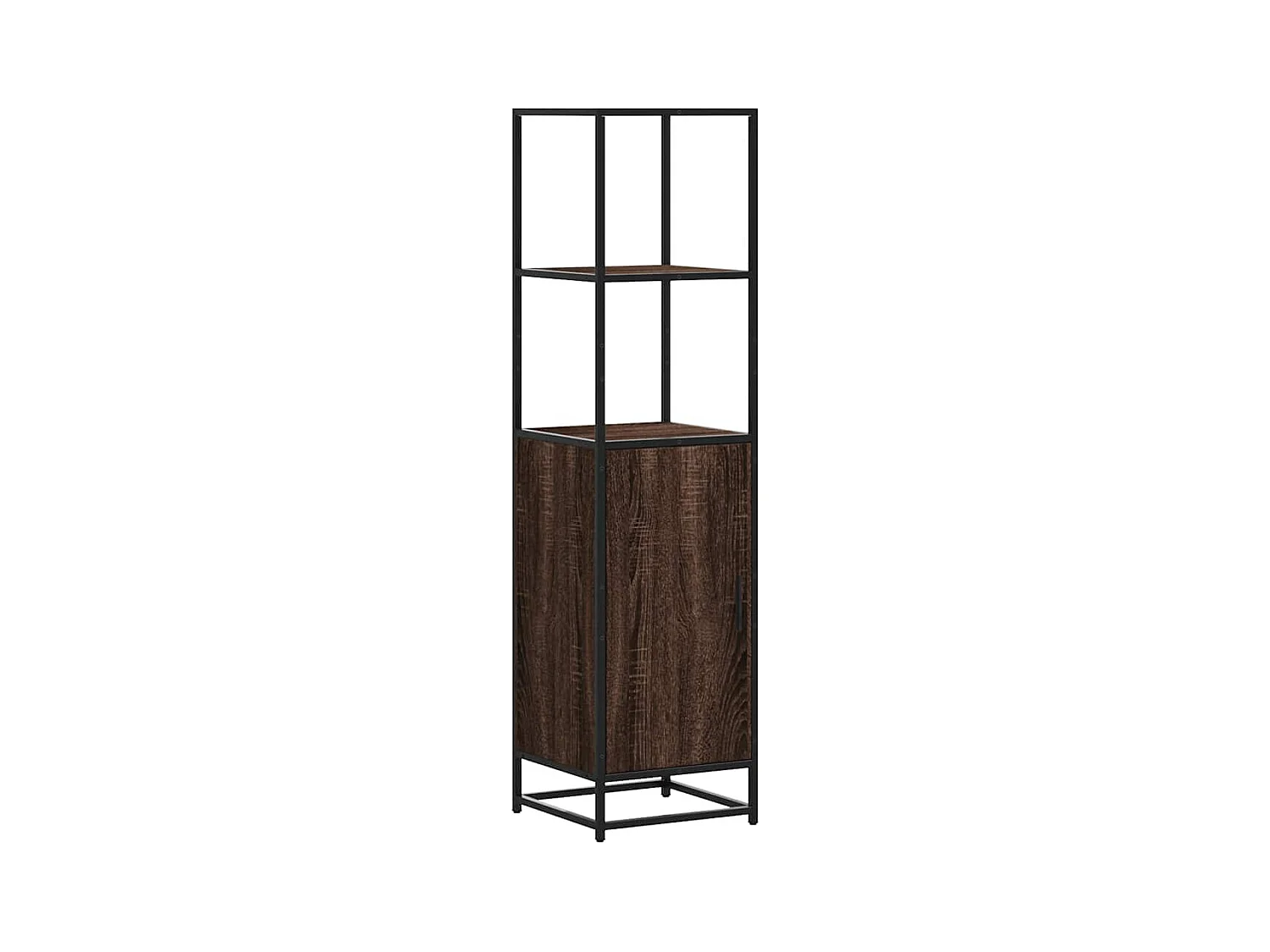 Buffet haut chêne marron 35,5x35x139 cm bois d'ingénierie métal