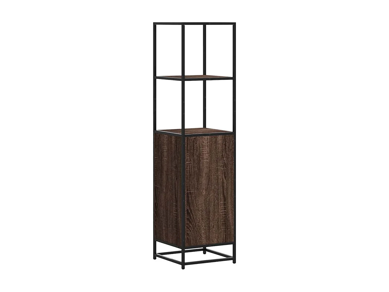 Buffet haut chêne marron 35,5x35x139 cm bois d'ingénierie métal