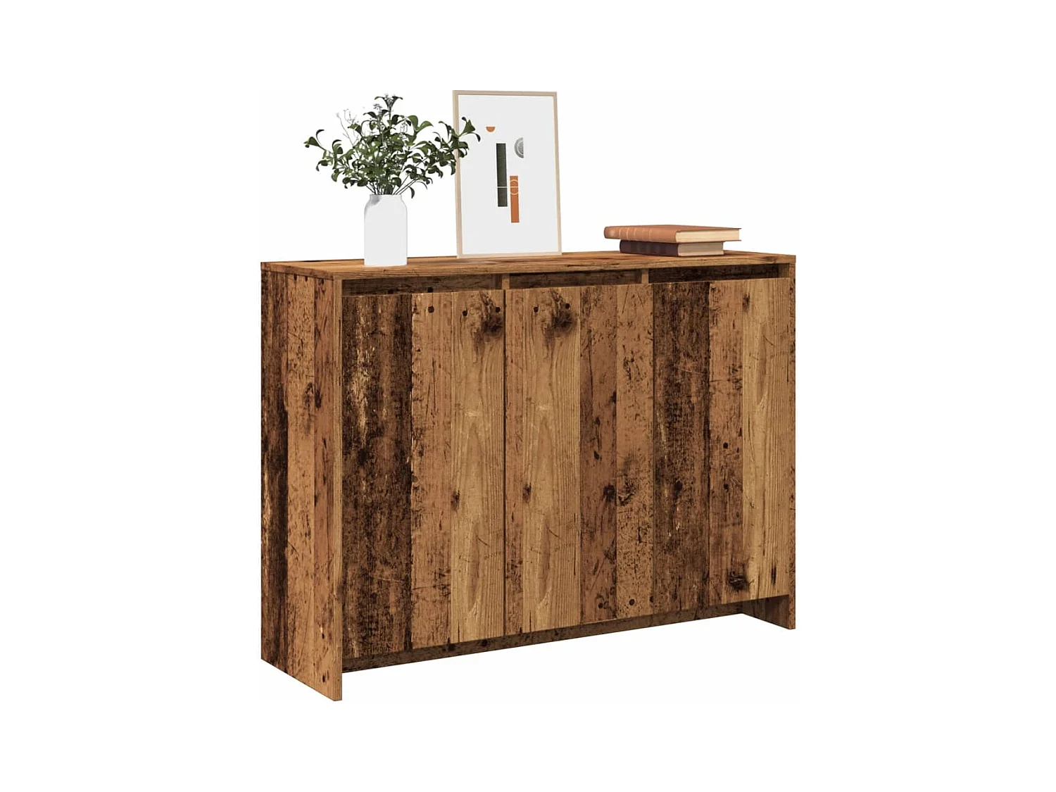 Buffet vieux bois 102x33x75 cm bois d'ingénierie