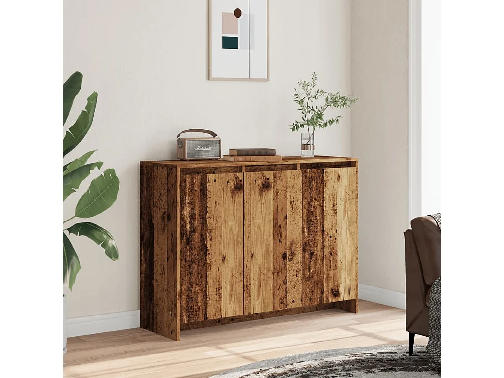 Buffet vieux bois 102x33x75 cm bois d'ingénierie