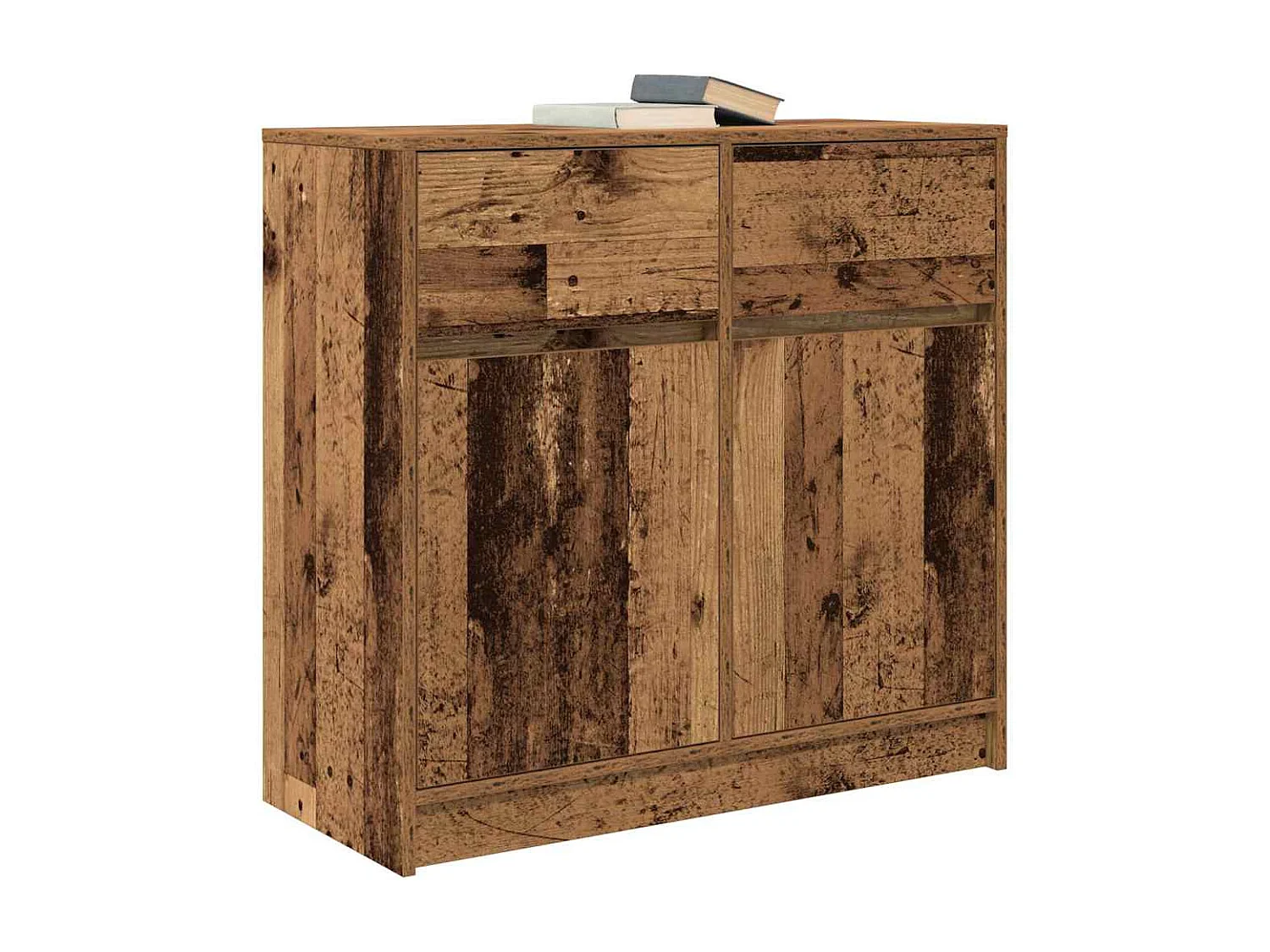 Buffet avec tiroir vieux bois 80x34x76 cm bois d'ingénierie