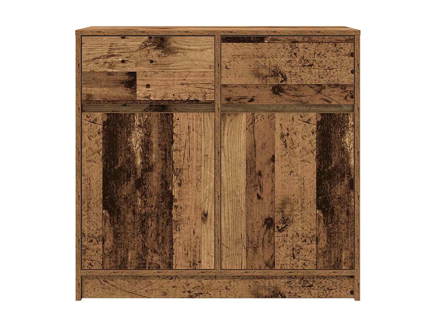 Buffet avec tiroir vieux bois 80x34x76 cm bois d'ingénierie