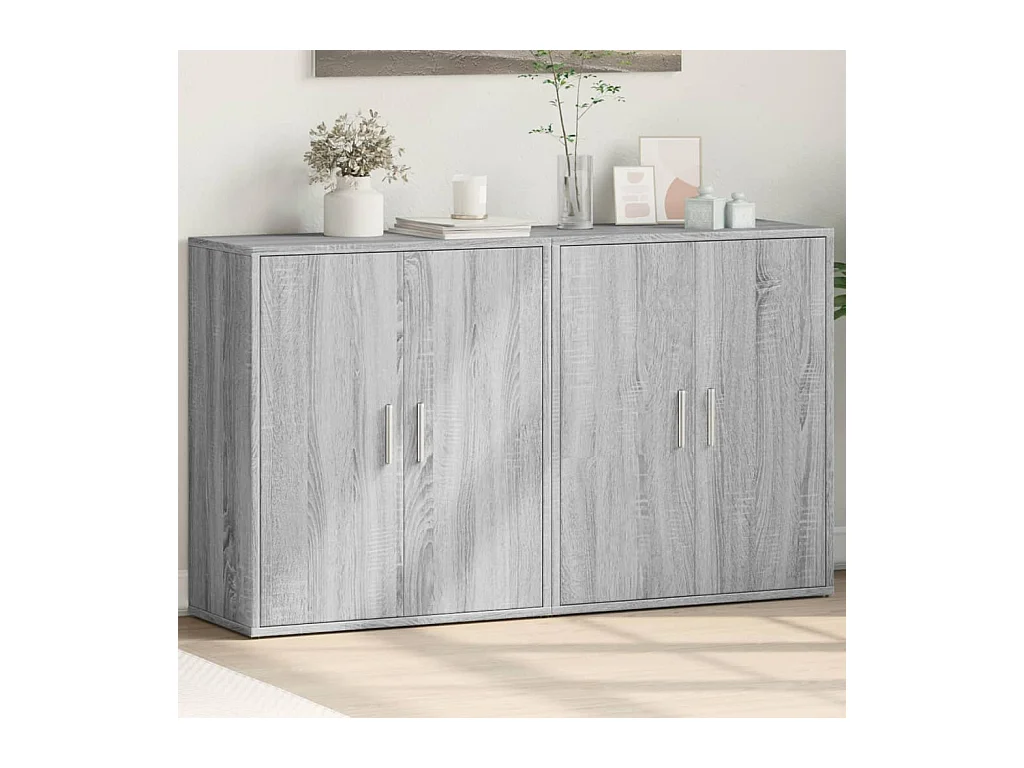 Buffets 2 pièces sonoma gris 60x31x70 cm bois d'ingénierie