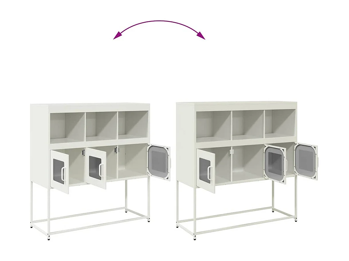 Buffet blanc 100,5x39x107 cm acier laminé à froid