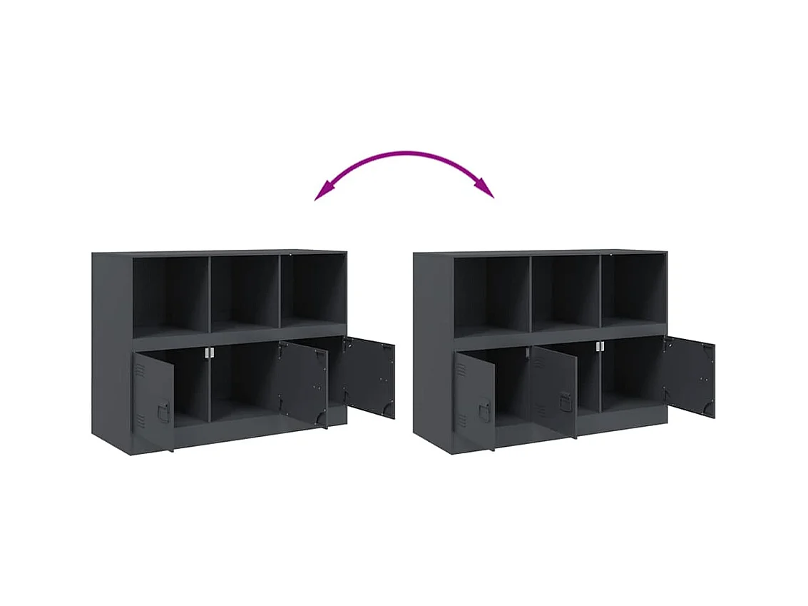 Buffet anthracite 99x39x73 cm acier