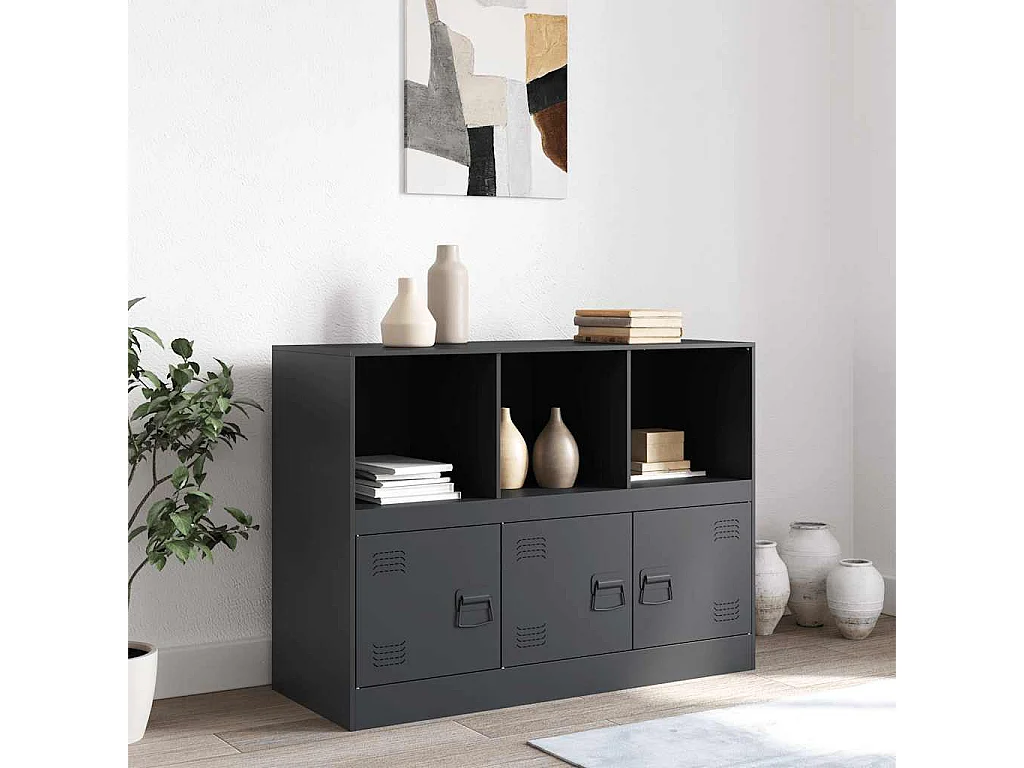 Buffet anthracite 99x39x73 cm acier