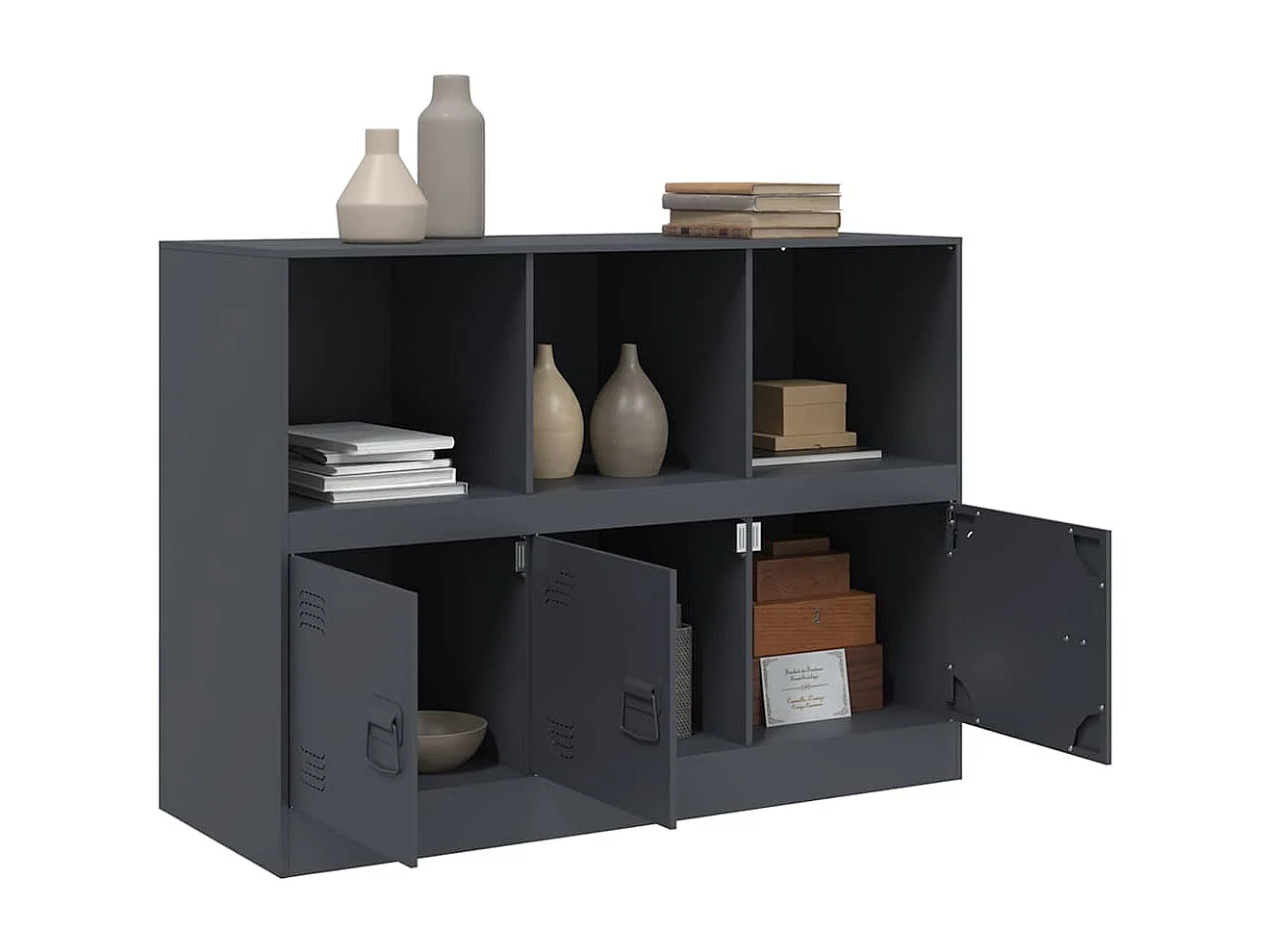Buffet anthracite 99x39x73 cm acier