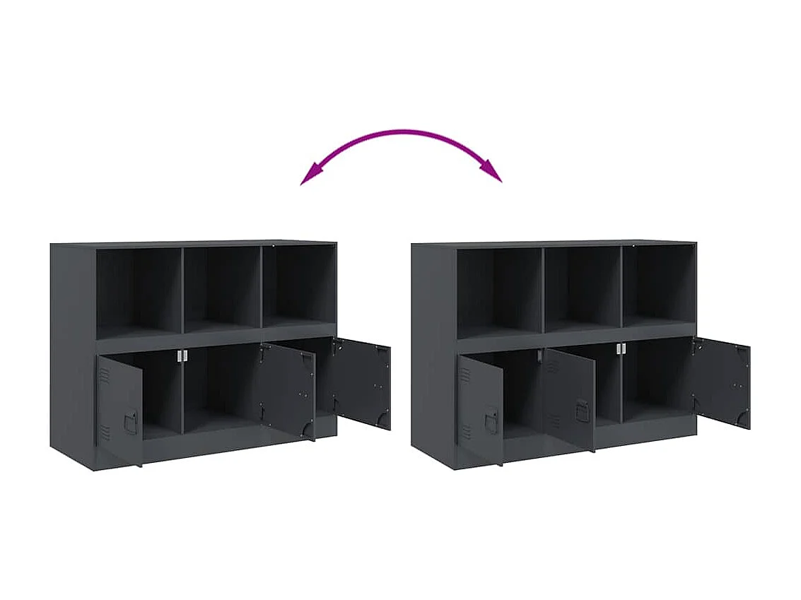 Buffet anthracite 99x39x73 cm acier