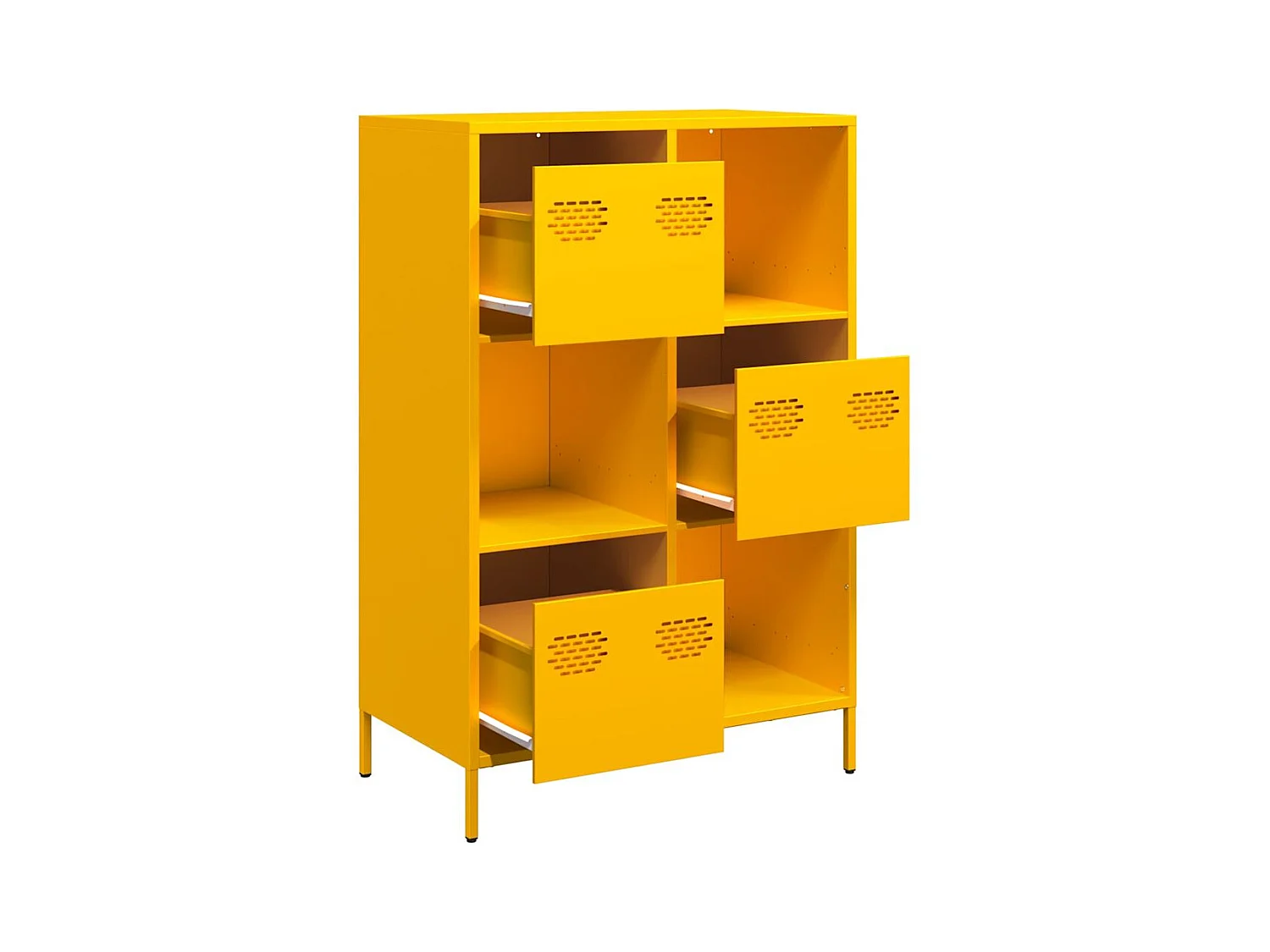 Buffet haut jaune moutarde 68x39x103,5 cm acier