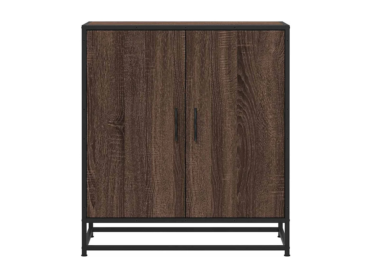 Buffet chêne marron 68x35x76 cm bois d'ingénierie et métal