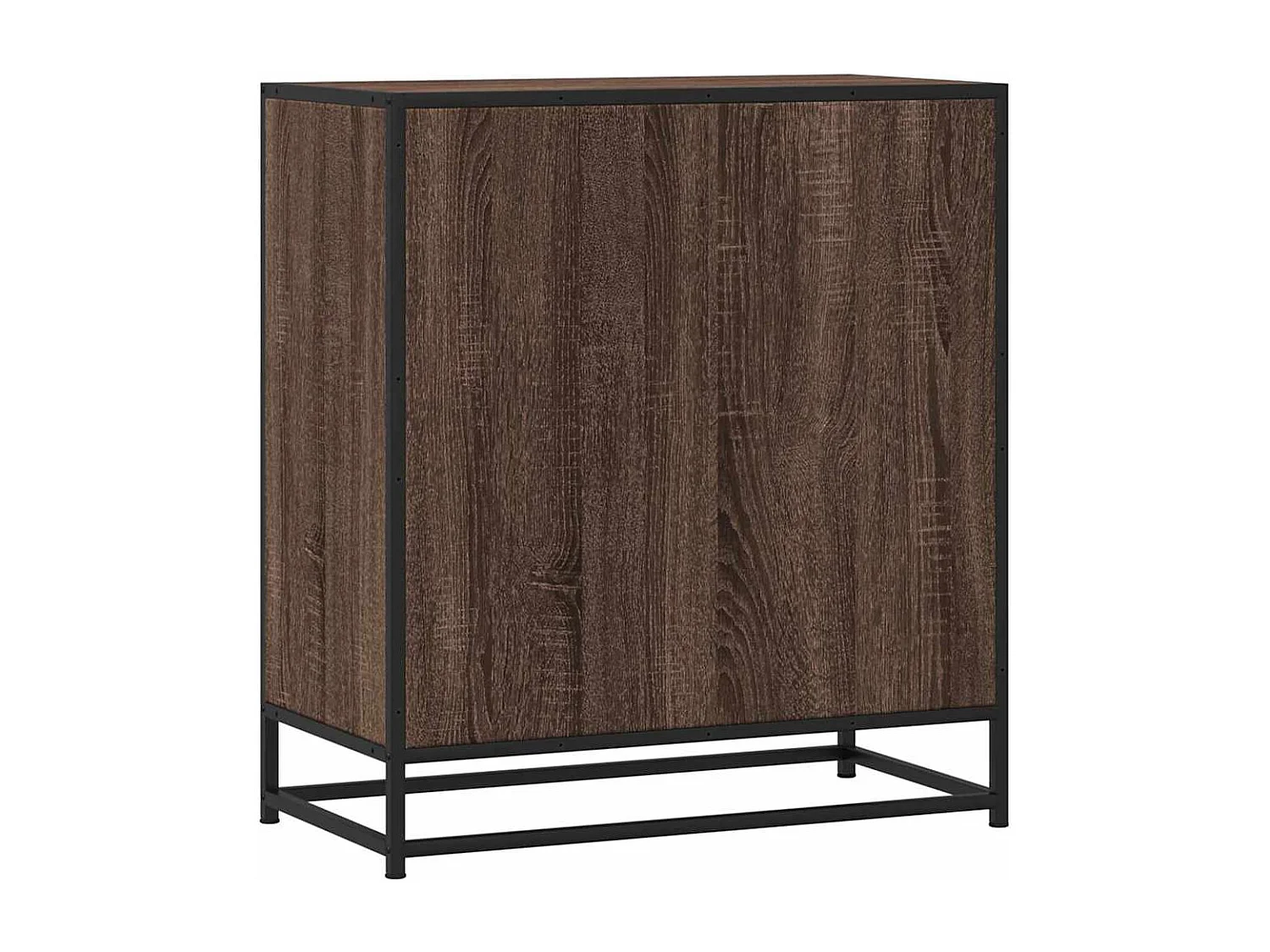 Buffet chêne marron 68x35x76 cm bois d'ingénierie et métal