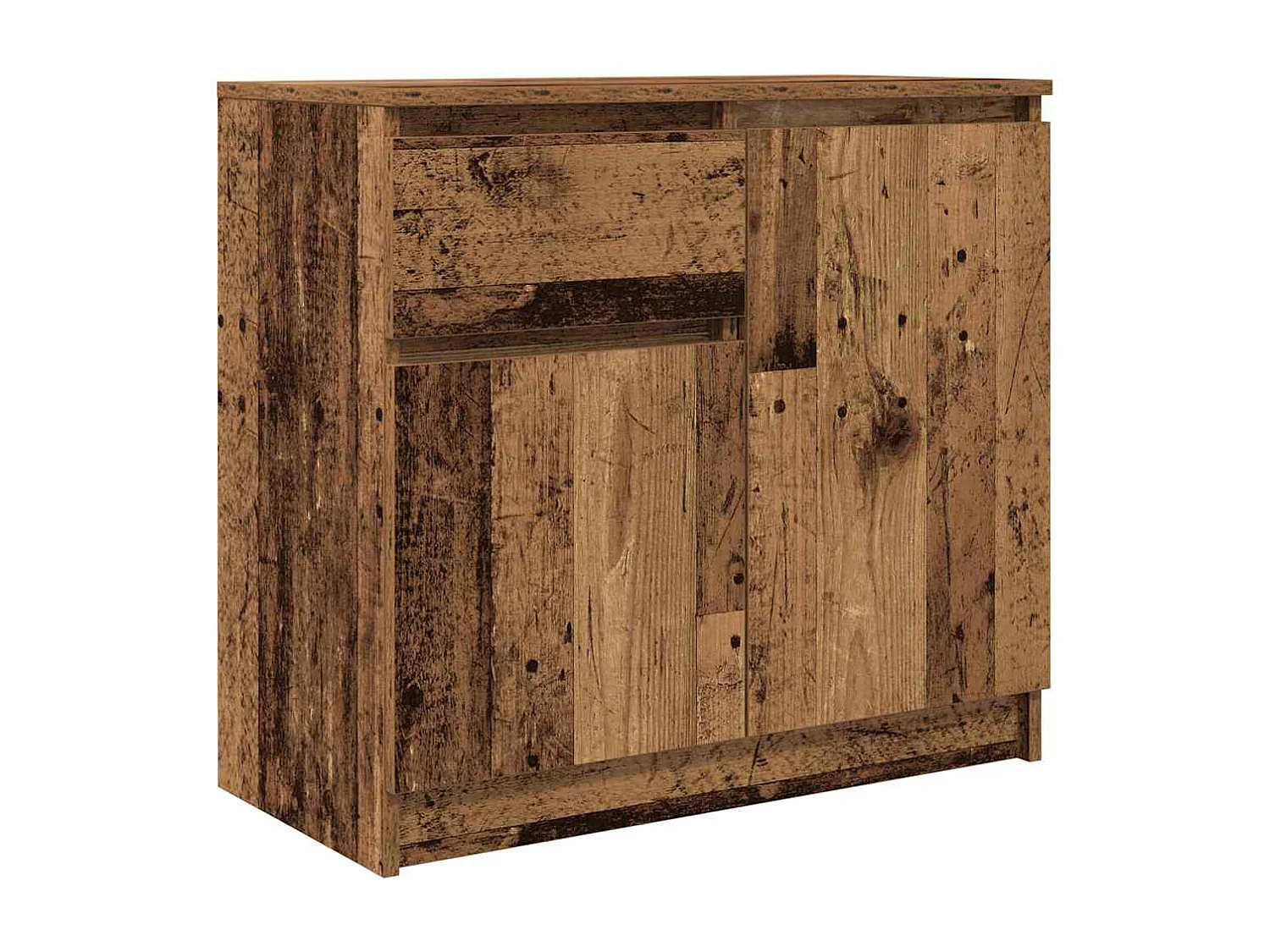 Buffet avec tiroir vieux bois 71x35x65 cm bois d'ingénierie