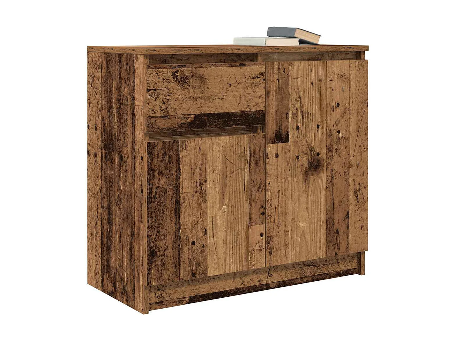 Buffet avec tiroir vieux bois 71x35x65 cm bois d'ingénierie
