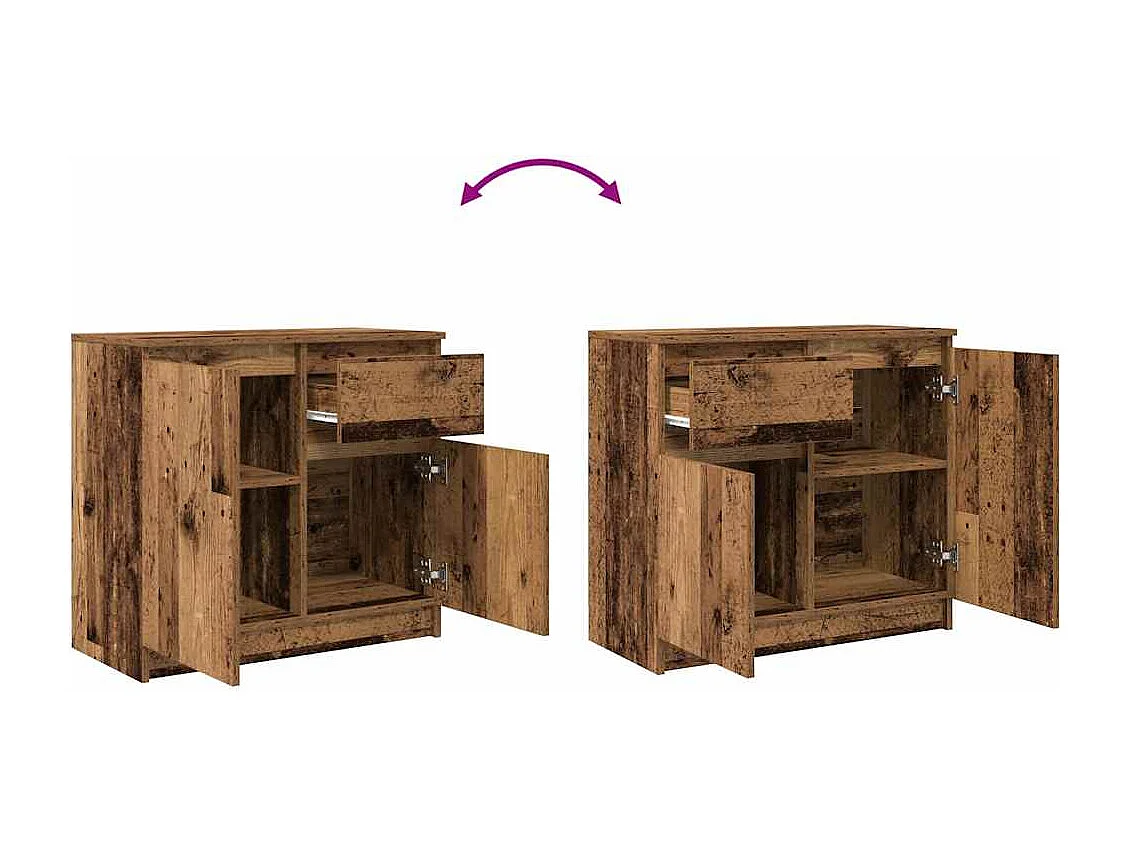 Dressoir met lade 71x35x65 cm spaanplaat oud hout