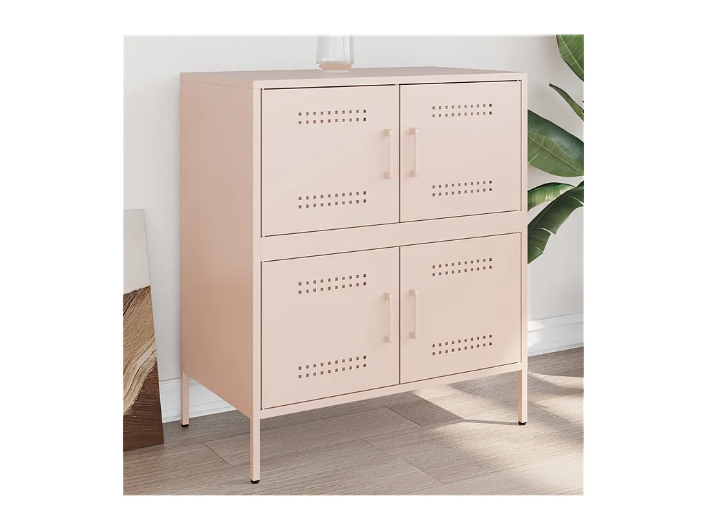 Buffet rose 68x39x79 cm acier