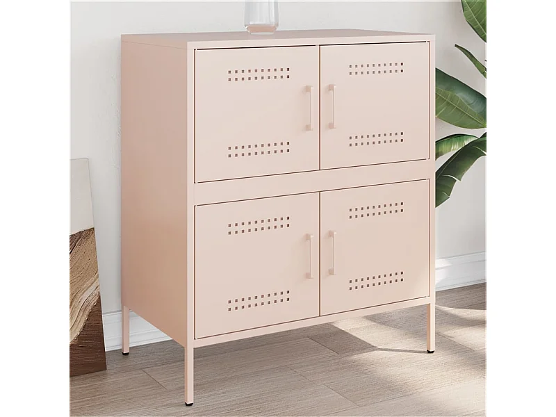 Dressoir 68x39x79 cm staal roze