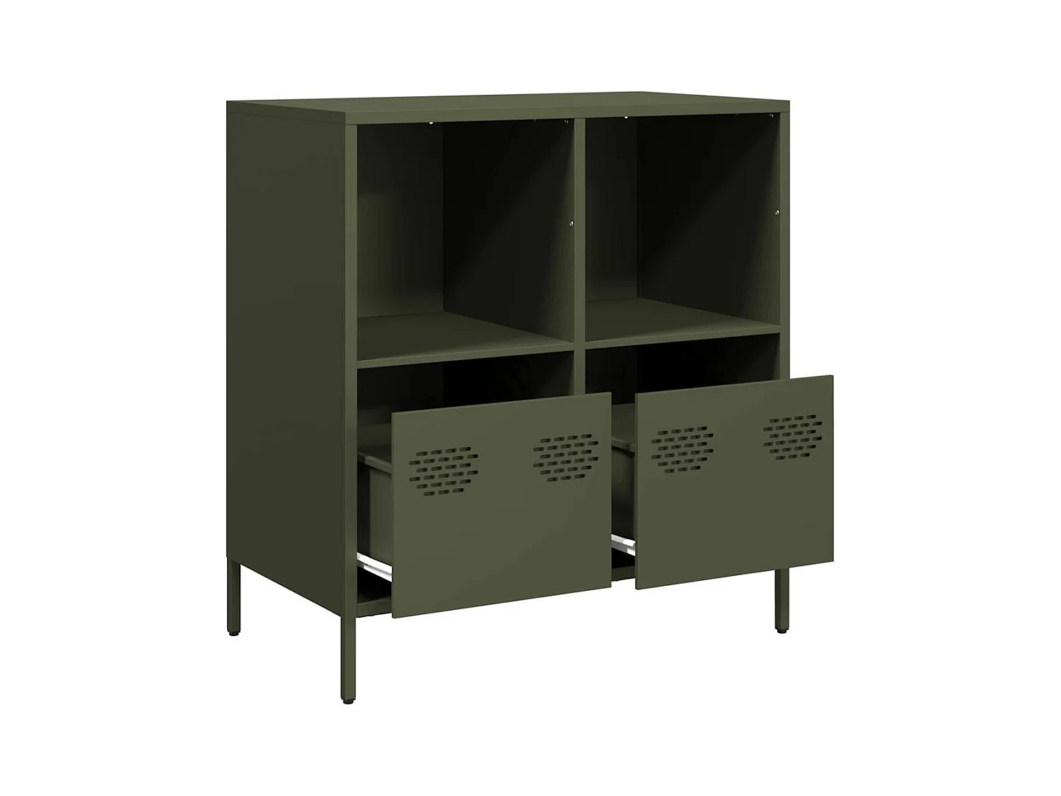 Buffet vert olive 68x39x73,5 cm acier laminé à froid