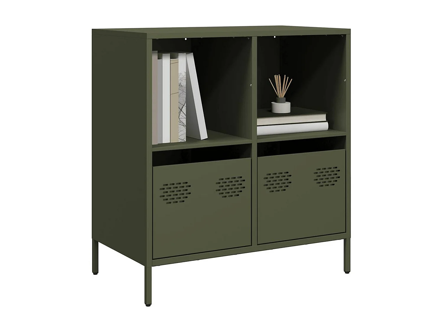 Buffet vert olive 68x39x73,5 cm acier laminé à froid