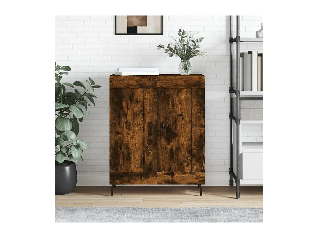 Aparador de madera de ingeniería roble ahumado 69,5x34x90 cm