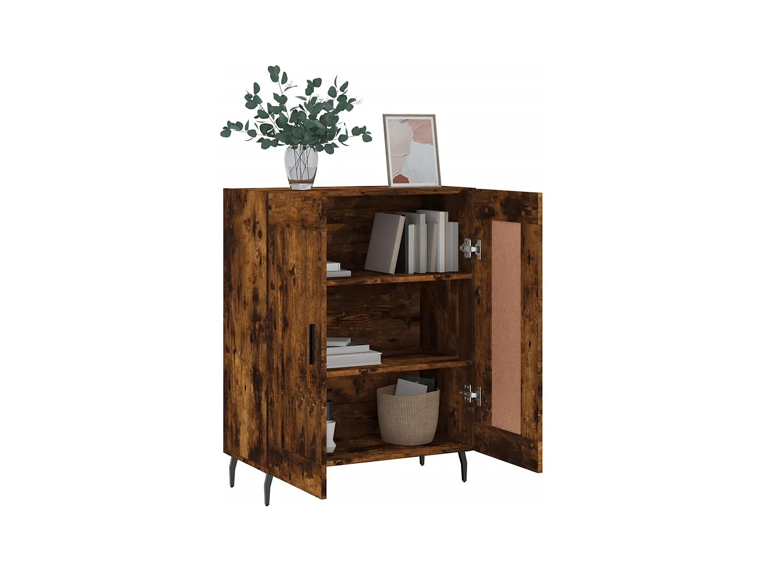 Aparador de madera de ingeniería roble ahumado 69,5x34x90 cm