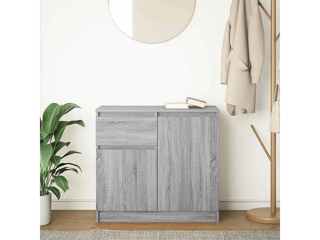 Buffet avec tiroir sonoma gris 71x35x65 cm bois d'ingénierie