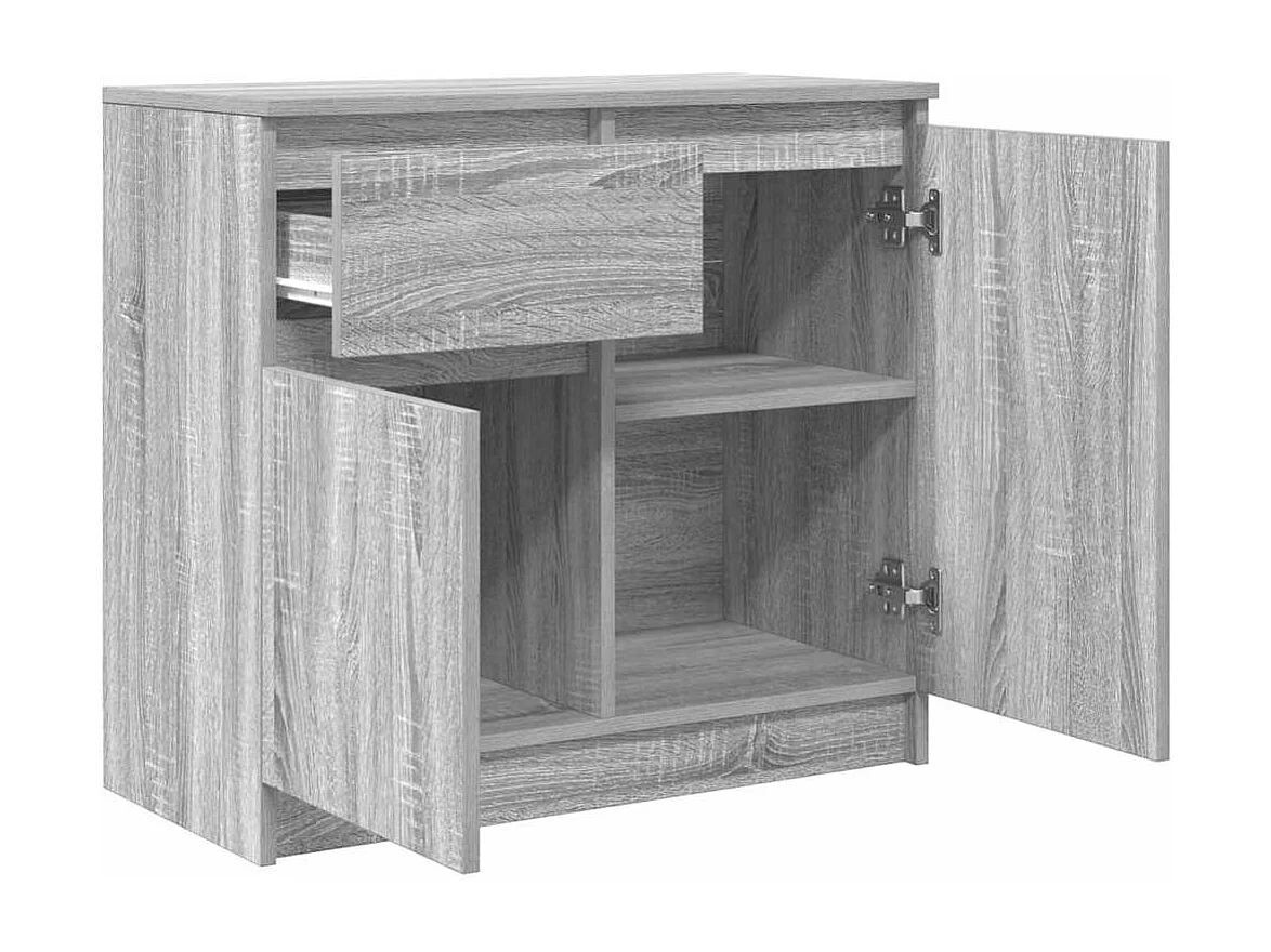 Buffet avec tiroir sonoma gris 71x35x65 cm bois d'ingénierie
