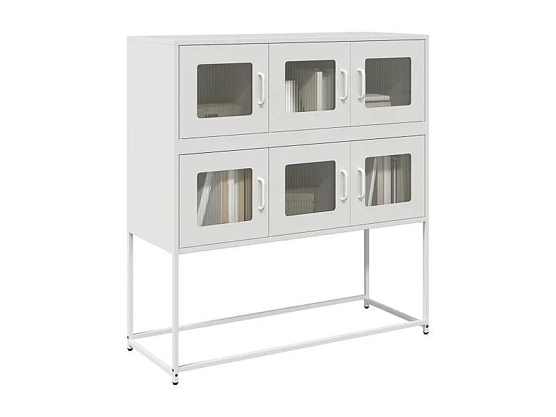 Dressoir 100,5x39x107 cm koudgewalst staal wit