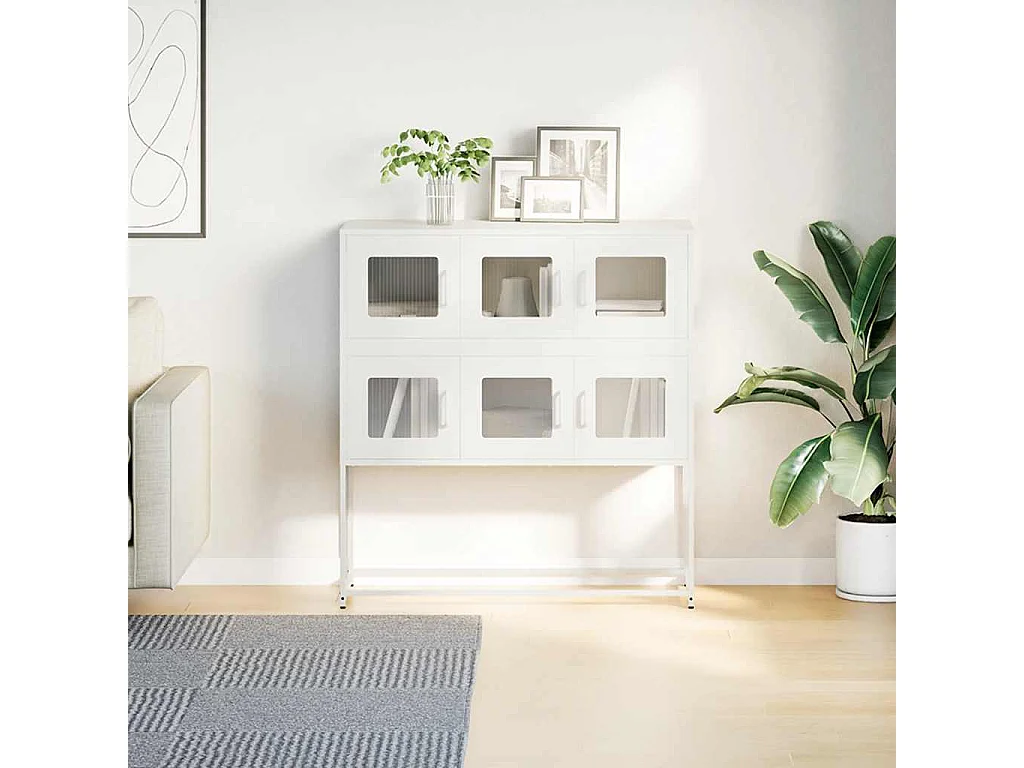 Buffet blanc 100,5x39x107 cm acier laminé à froid