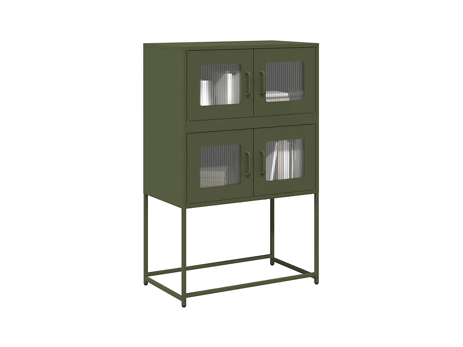 Buffet haut vert olive 68x39x107 cm acier