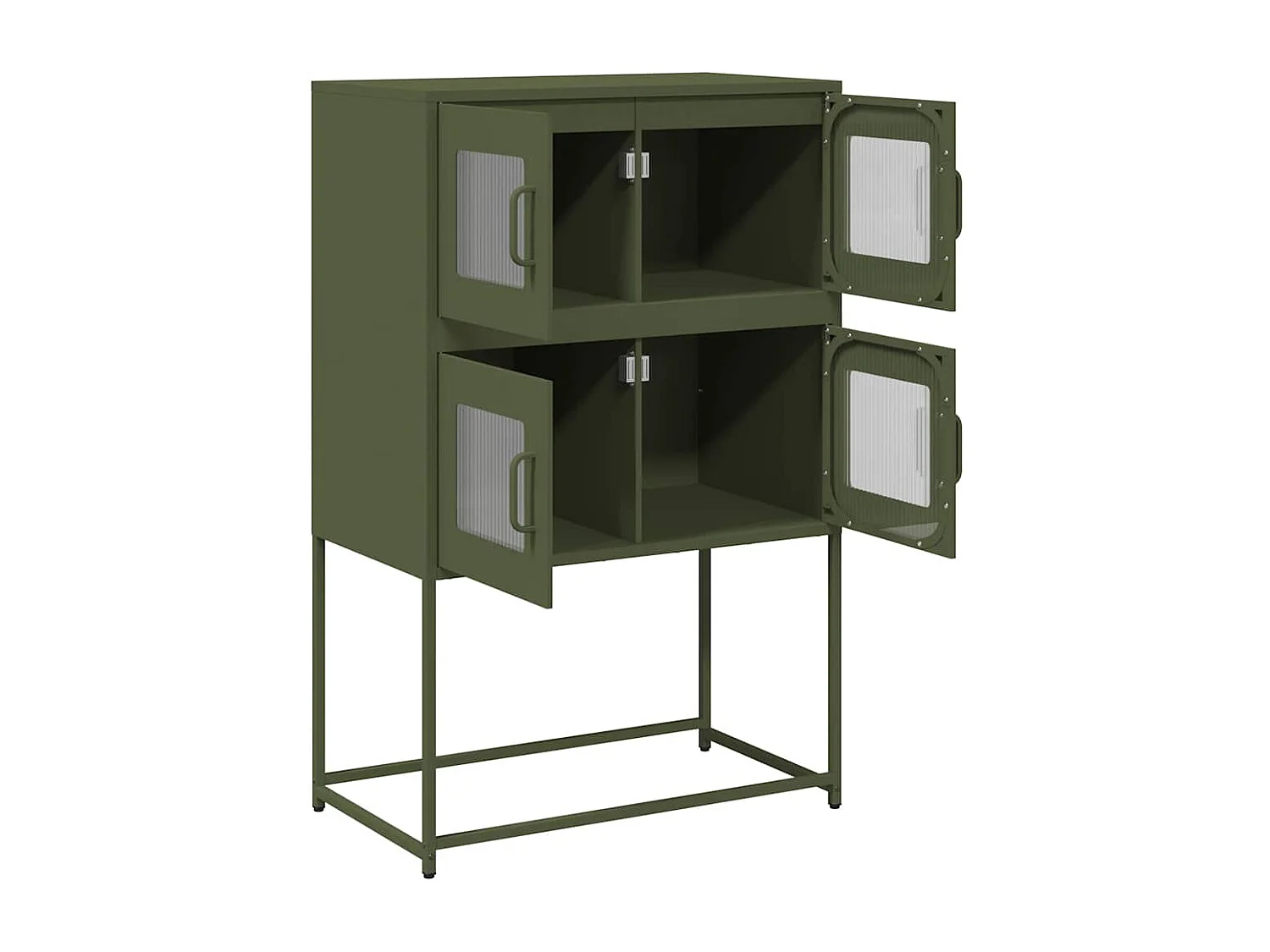 Buffet haut vert olive 68x39x107 cm acier