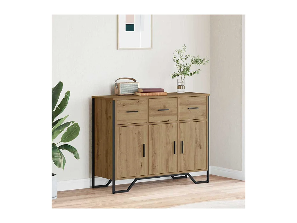 Buffet chêne artisanal 97 x 32.5 x 74.5 cm Bois d'ingénierie