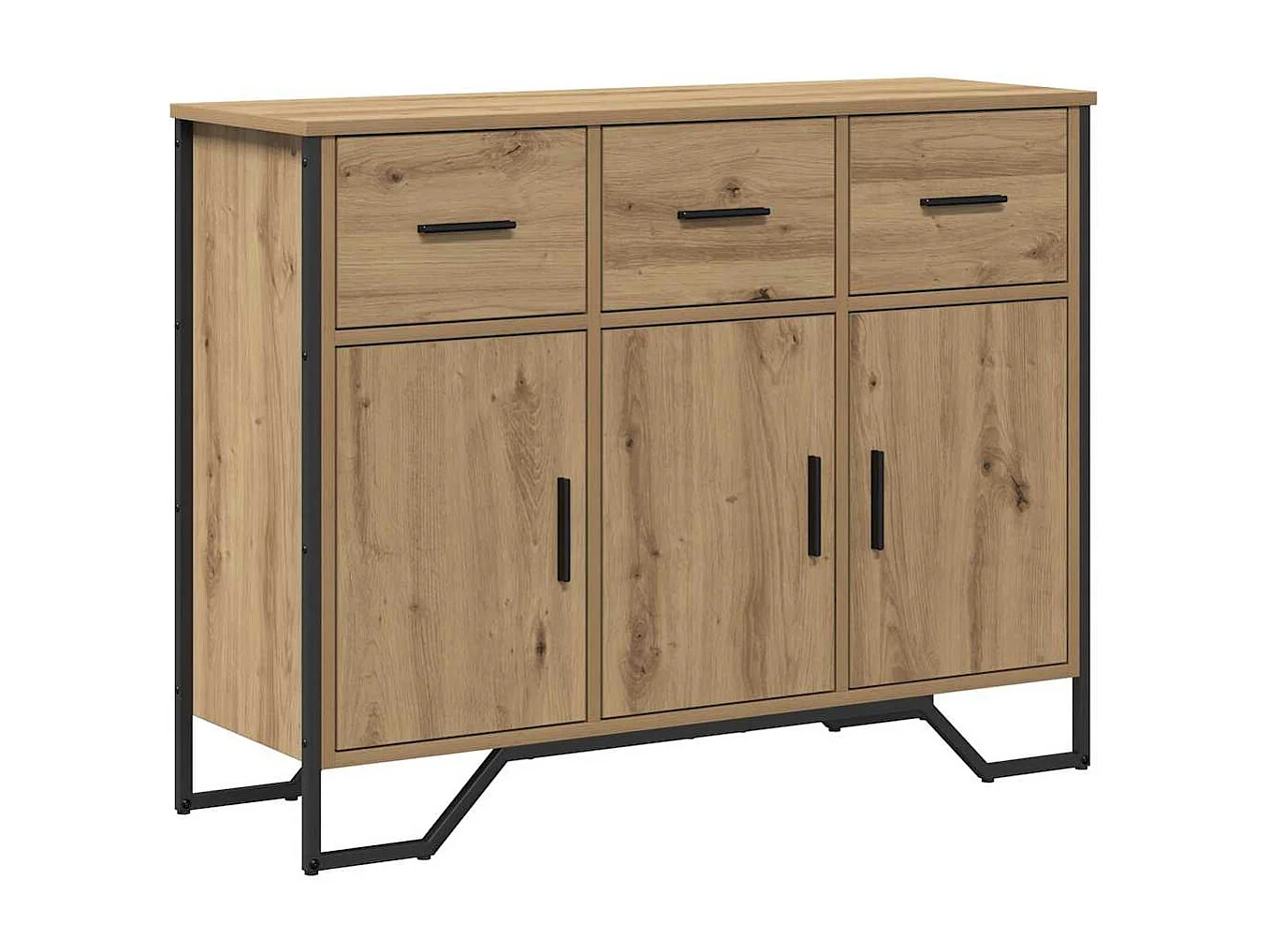 Dressoir artisanaal eikenkleurig 97 x 32,5 x 74,5 cm