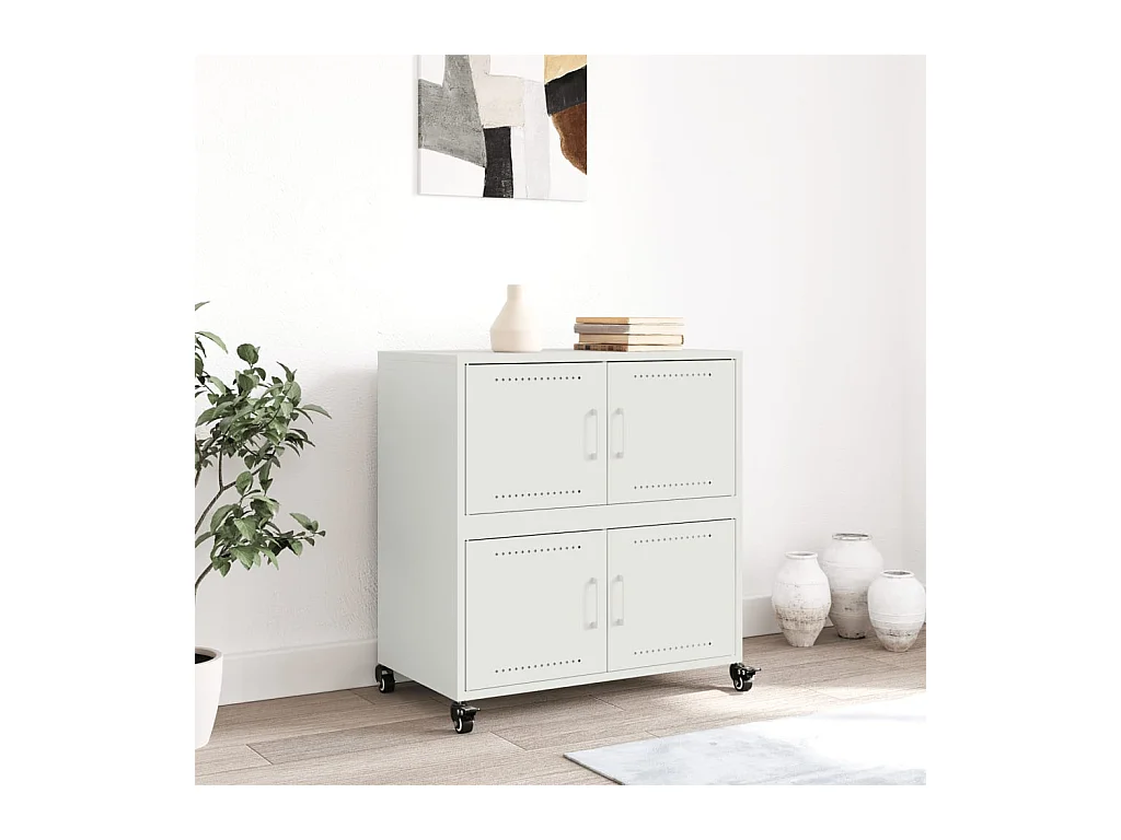 Buffet blanc 68x39x72 cm acier