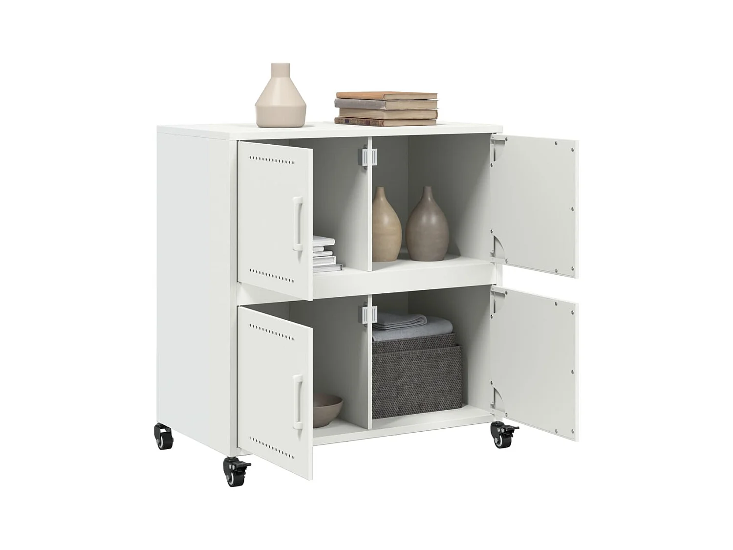 Buffet blanc 68x39x72 cm acier