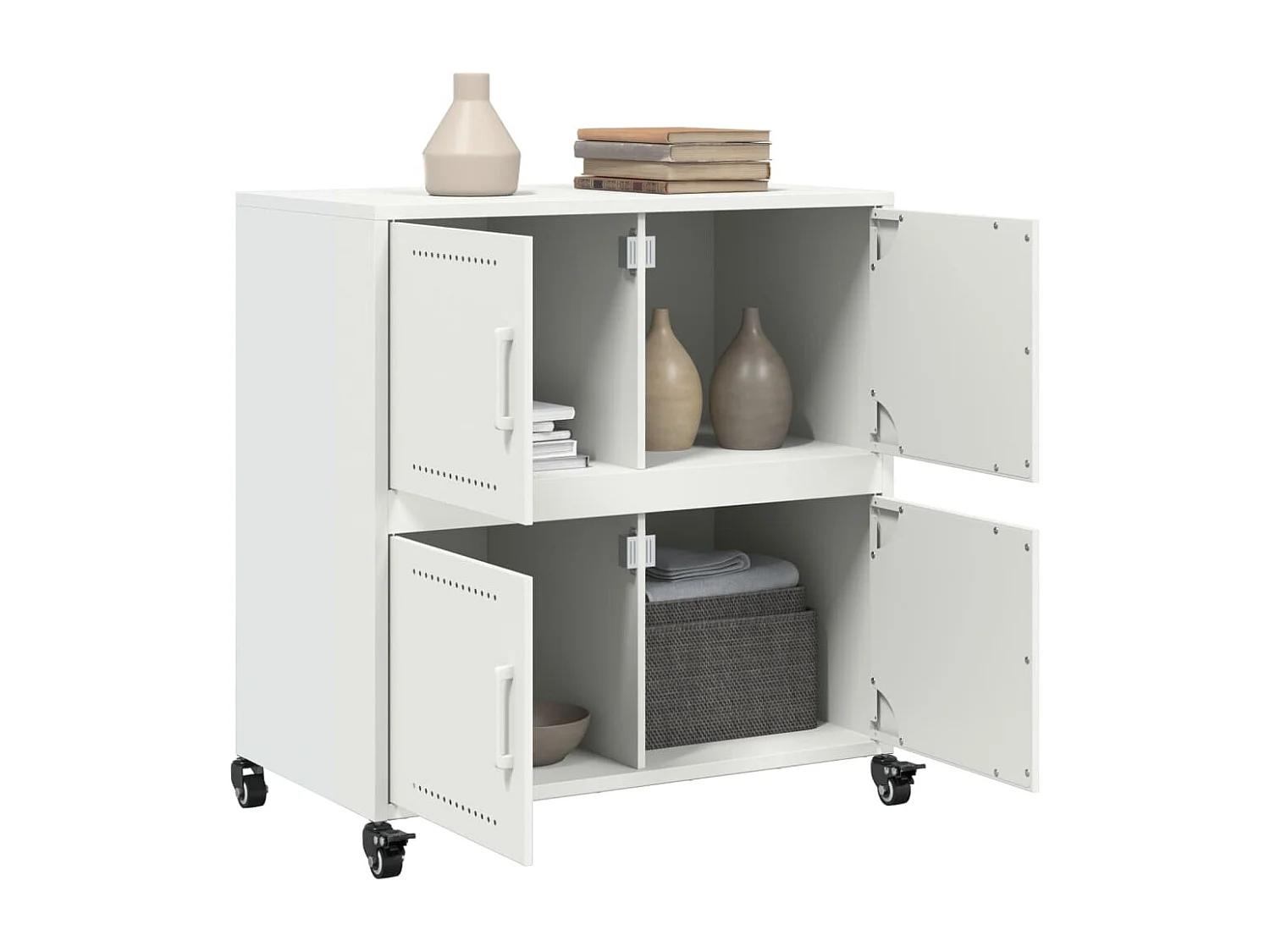 Buffet blanc 68x39x72 cm acier