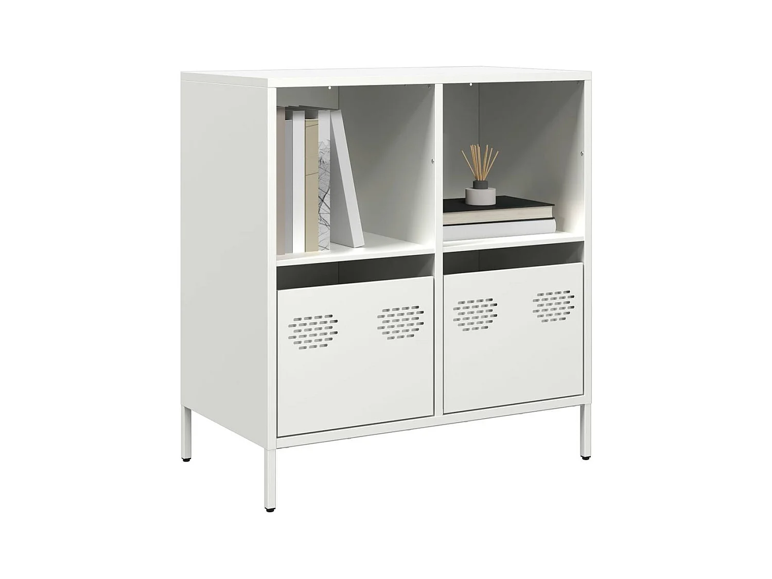 Aparador de acero laminado en frío blanco 68x39x73,5 cm