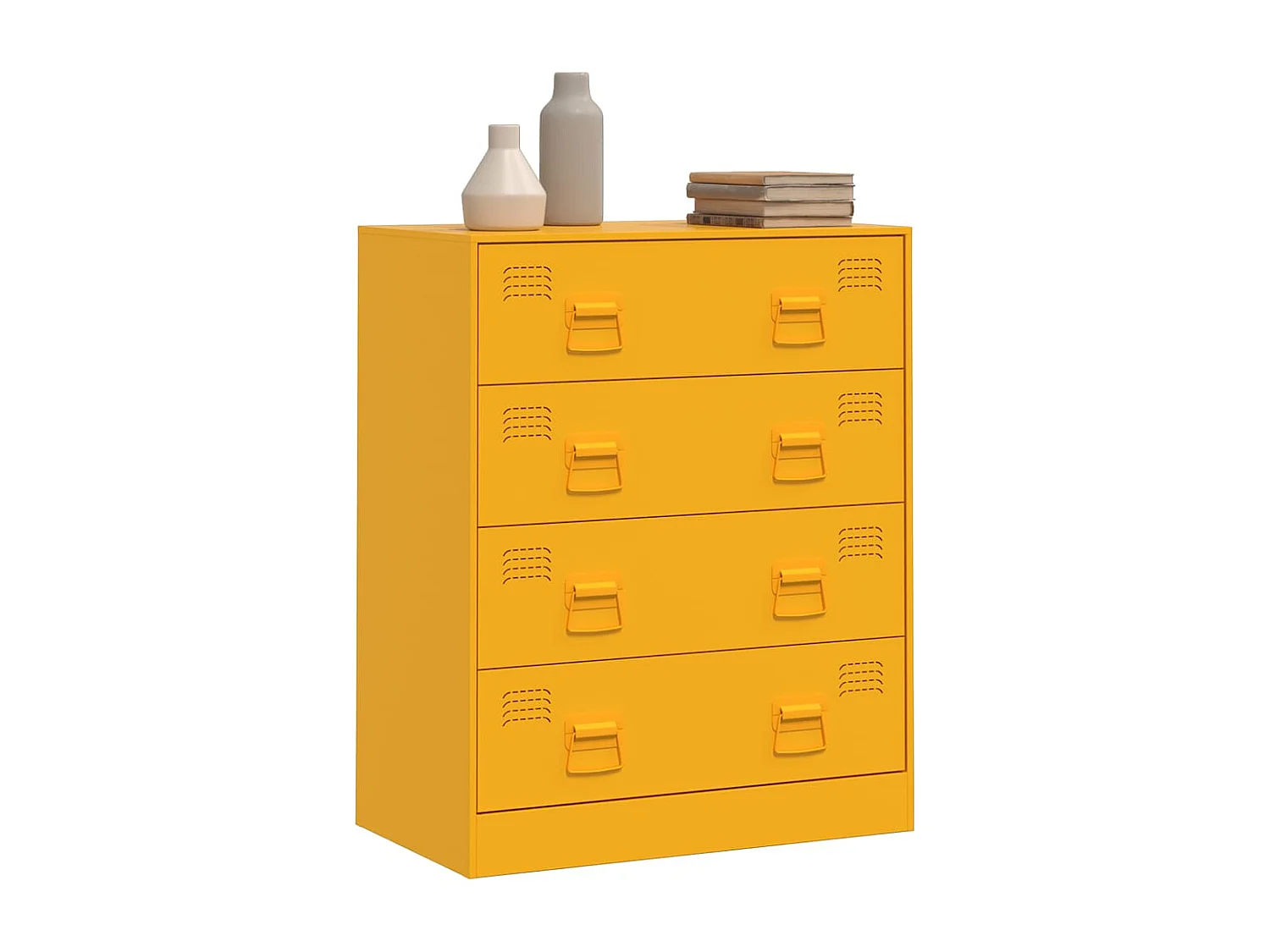 Buffet jaune moutarde 67x39x83 cm acier