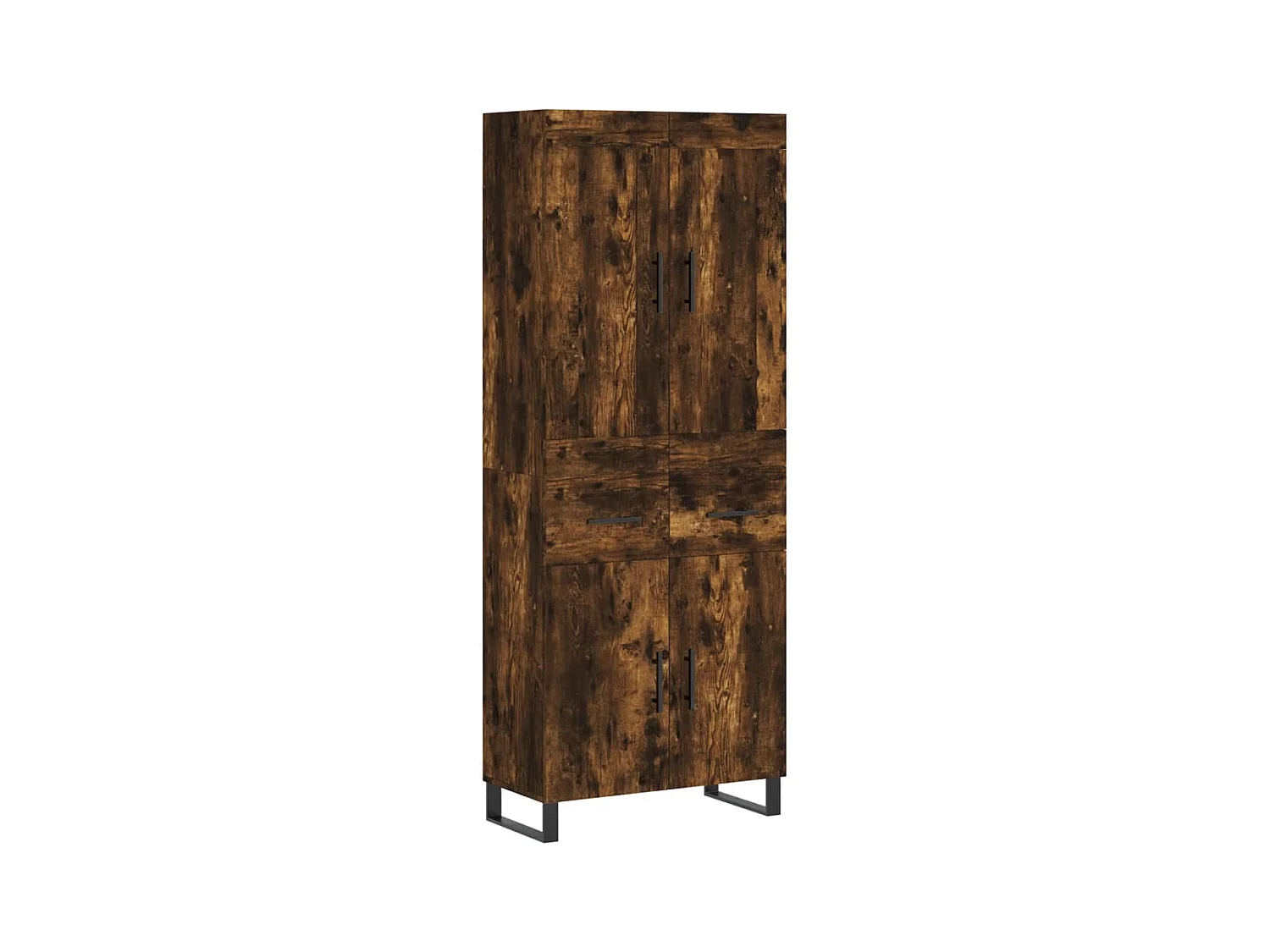 Buffet haut Chêne fumé 69,5x34x180 cm Bois d'ingénierie